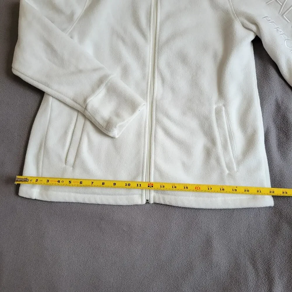 CALVIN KLEIN PERFORMANCE Fleece Jacket Womens Large White Embroidered Zip Hoodie - Picture 7 of 15